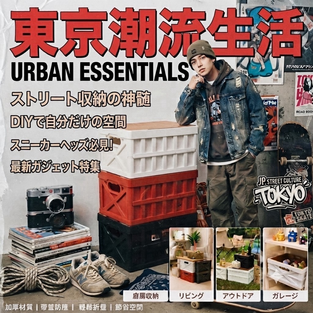 預購-08/03免10UP▲後外-潮流生活可折疊帶蓋大容量收納箱