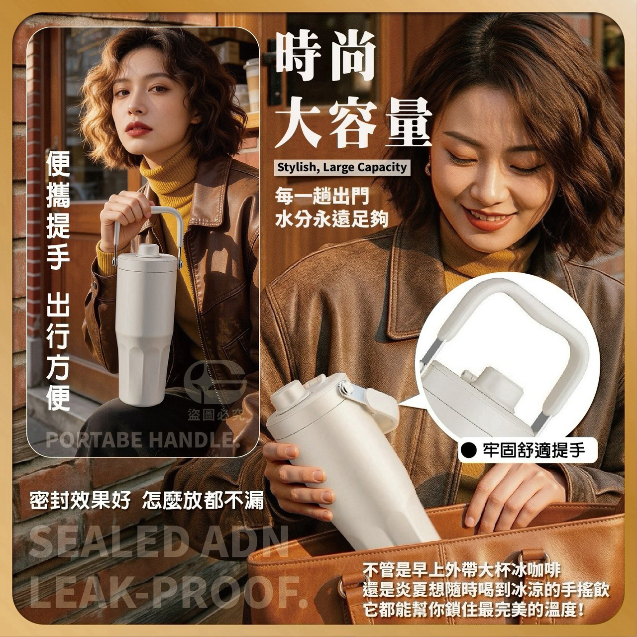 預購-08/31免30UP▲A3-AQ3458多色簡約手提隨行保溫杯