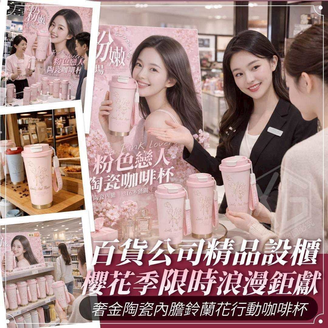 預購-02/09免50UP▲S90-後-🌸316陶瓷限定日系粉色戀人咖啡杯500ML🌸