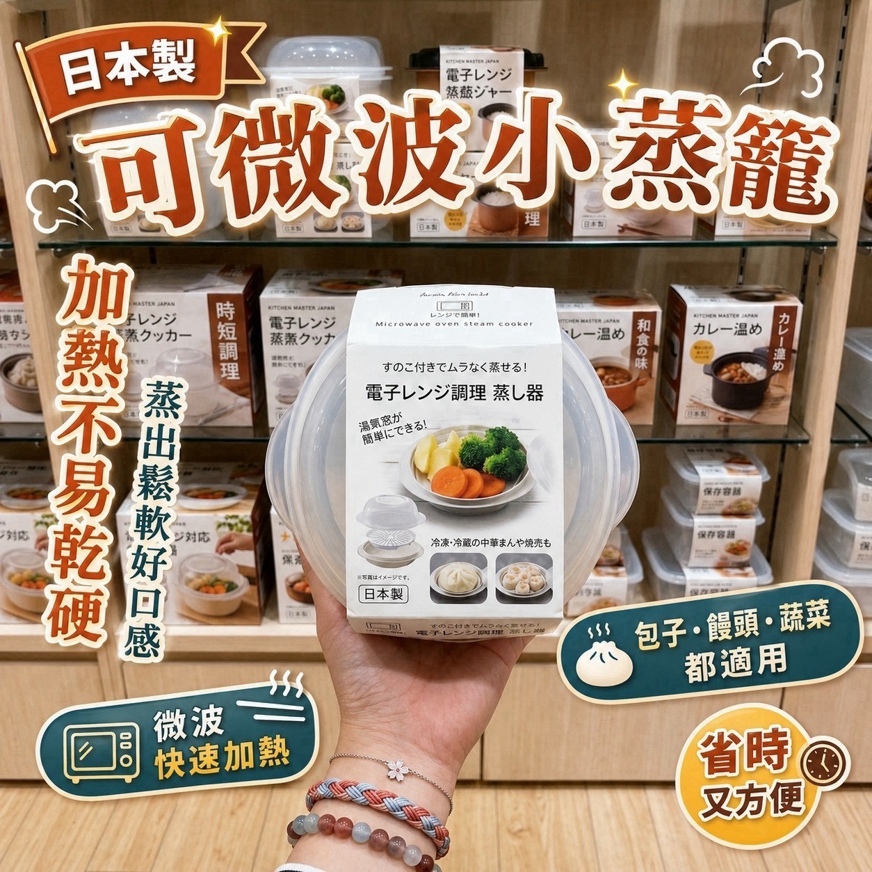 預購-08/24免50UP▲後-日本製SANADA可微波加水小蒸籠🔥