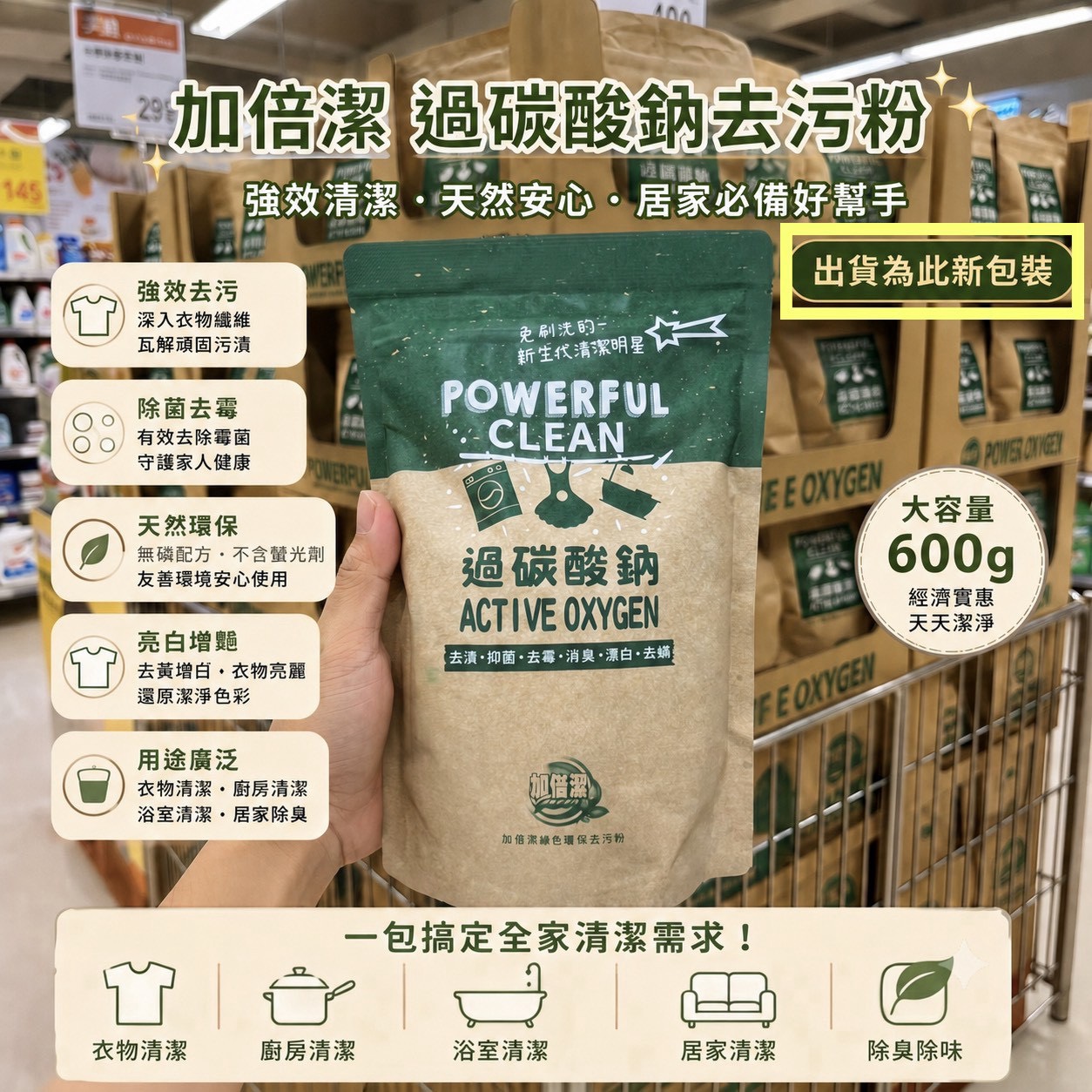 預購-08/03免48▲外-加倍潔過碳酸鈉去污粉600g