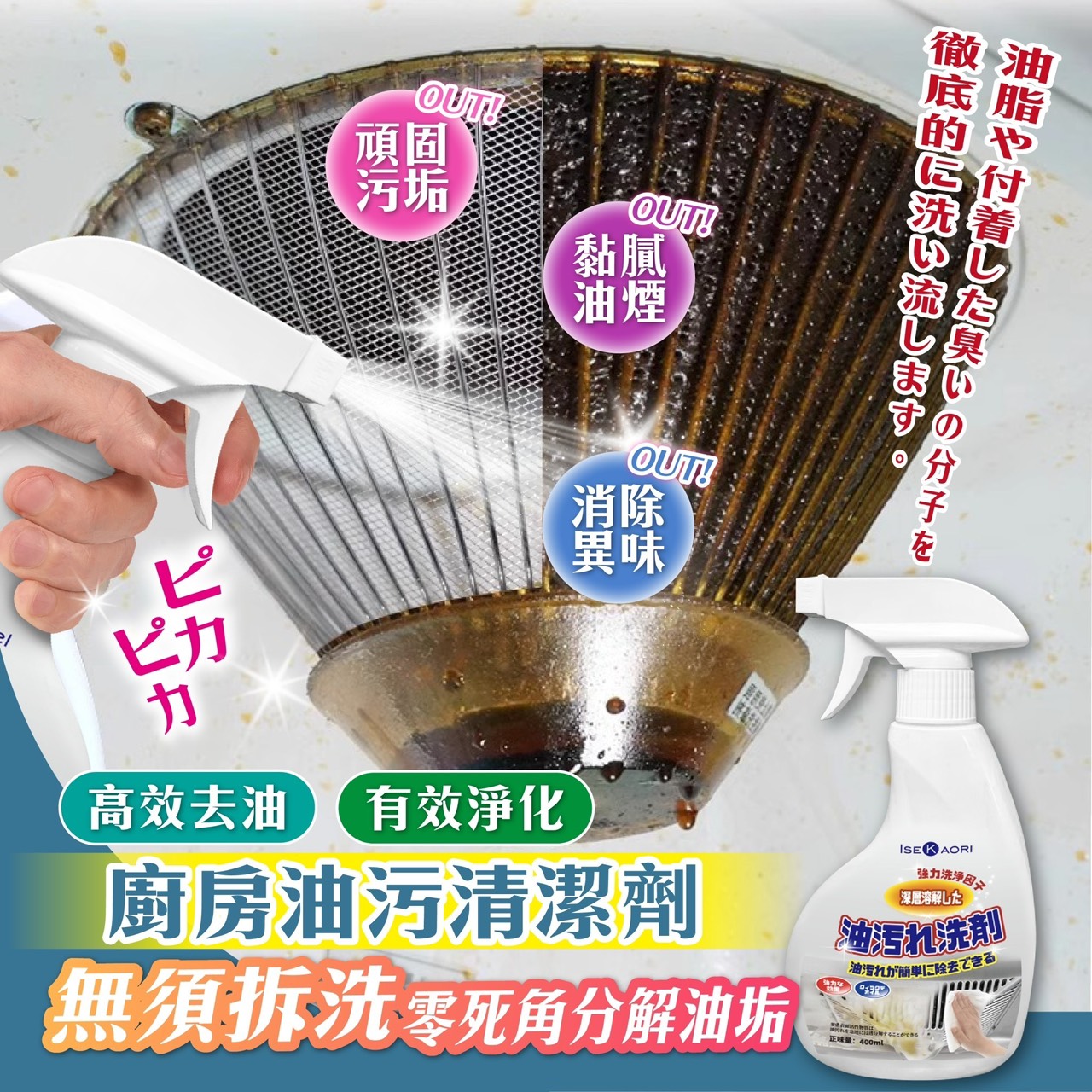 預購-02/09免48▲S66-前上-清潔力爆棚的日本廚房油污清潔劑(2瓶)