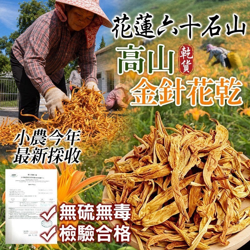 預購-09/21免30UP▲花蓮六十石山⛰高山金針花乾