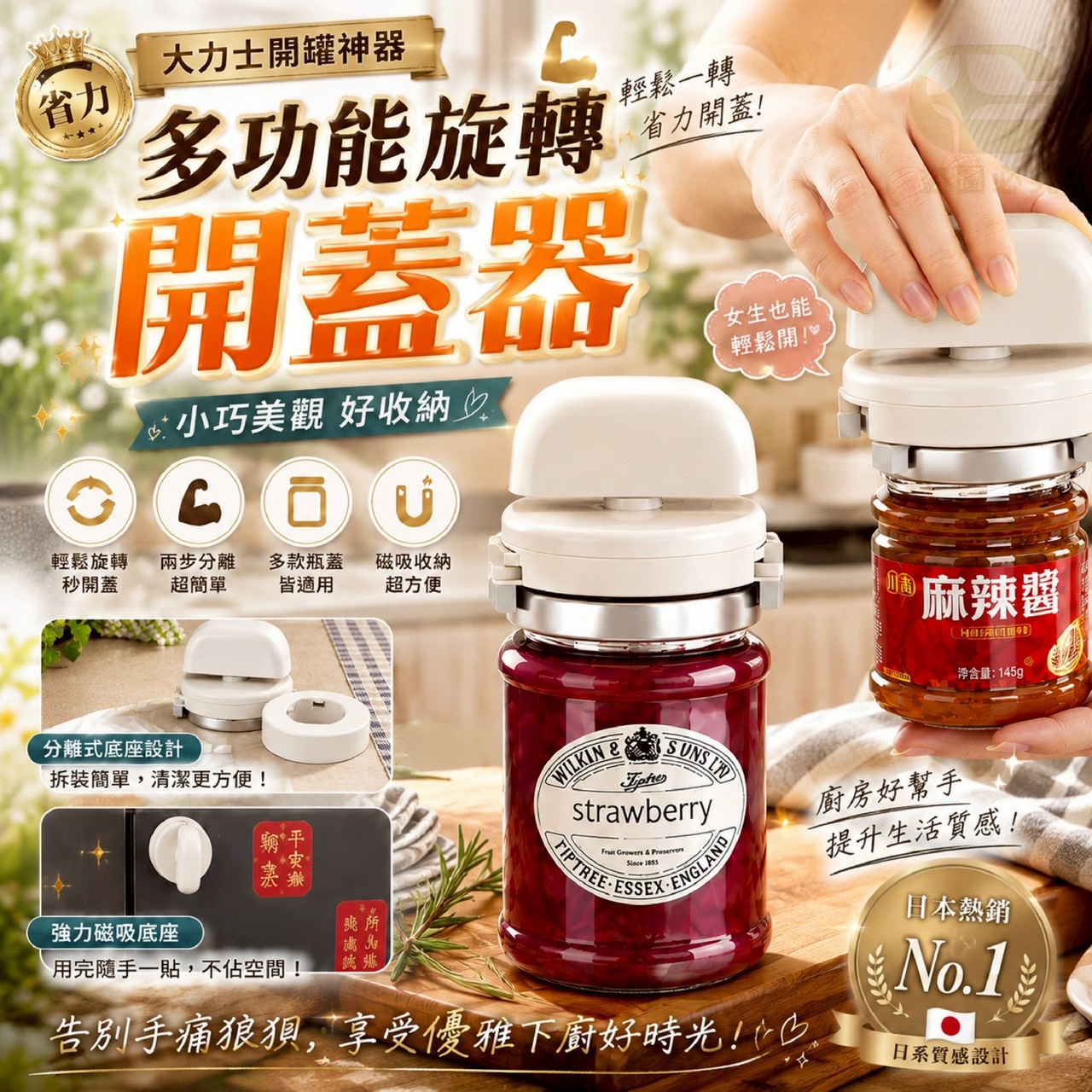 預購-07/16免120UP▲C8箱-AQ3162✨大力士開罐神器多功能旋轉省力開蓋器✨