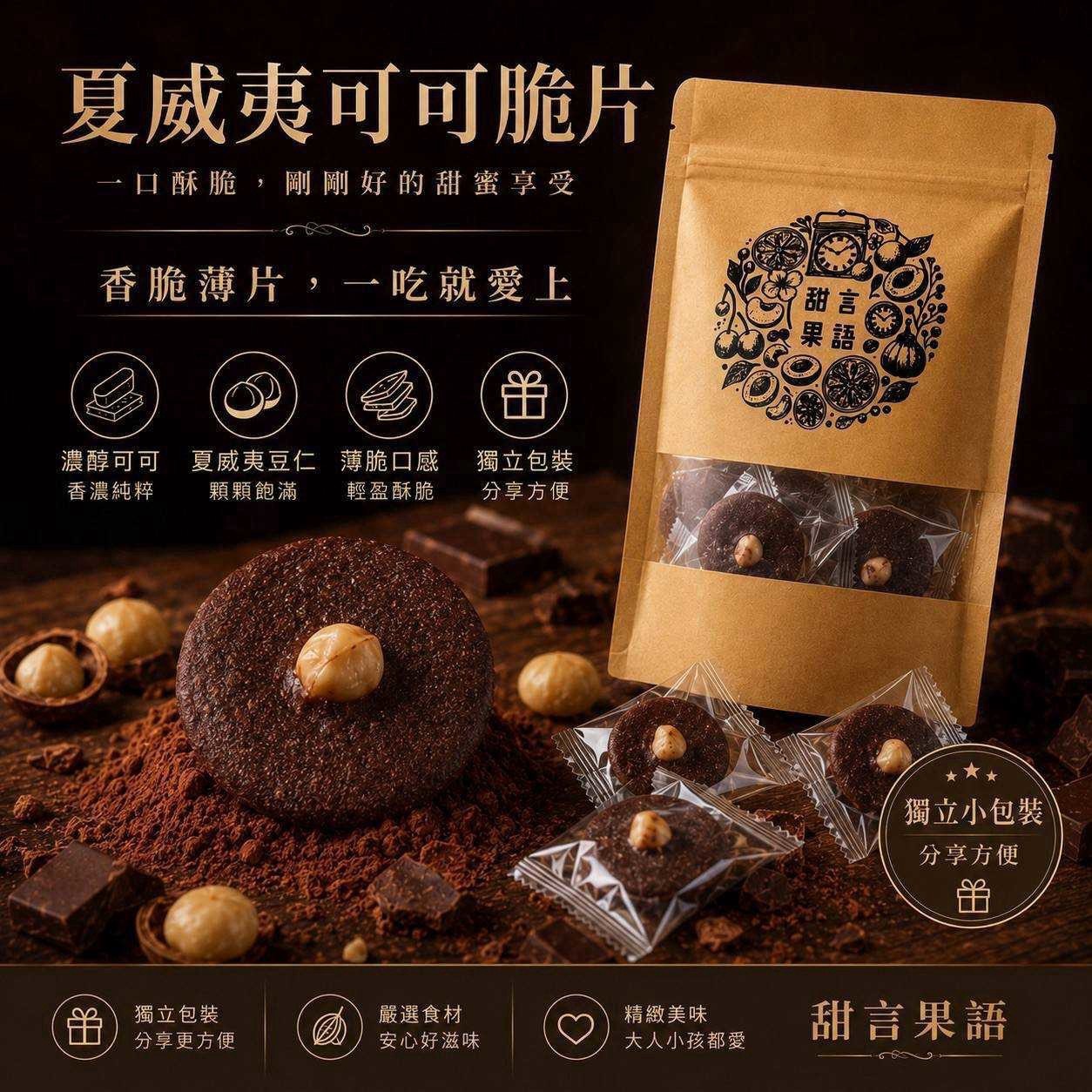 預購-08/10免30UP▲網路爆紅款夏威夷豆巧克力脆片125g