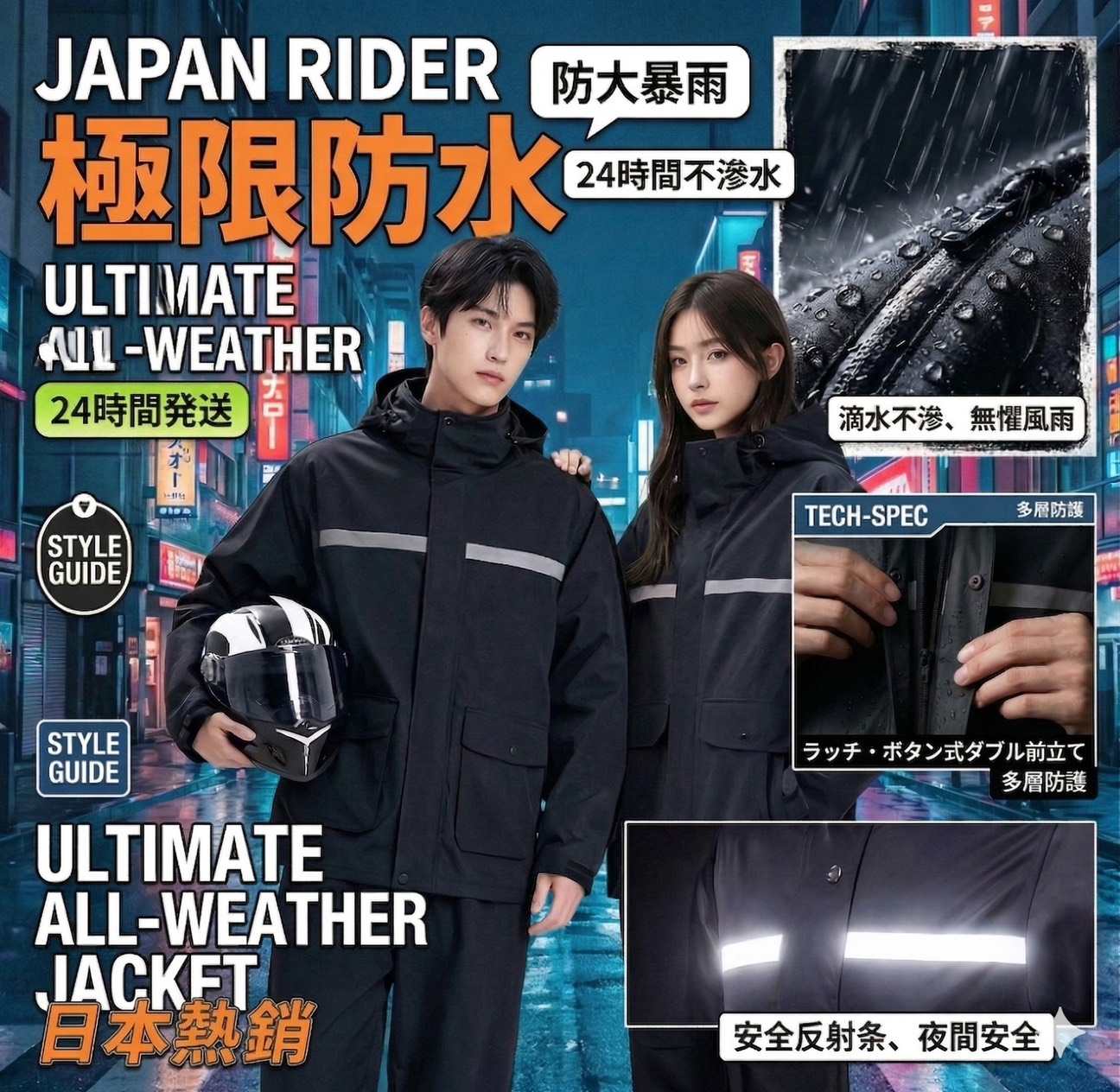 預購-04/16免40▲E6-全方位防水・透明帽簷兩件式雨衣