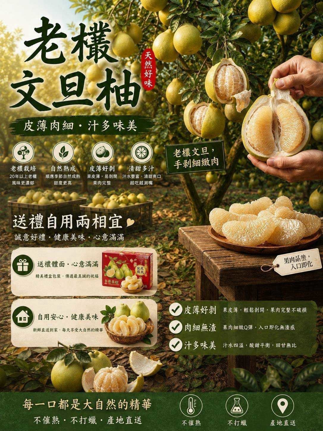 預購-08/24免2UP▲🥮正宗20年以上麻豆老欉文旦10斤/箱
